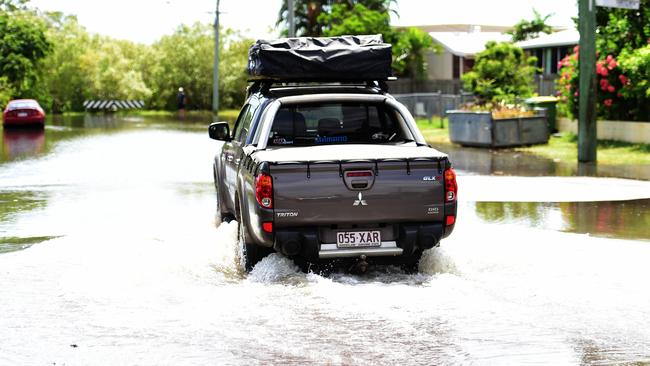 Railway Estate flooded after a king tide. End of Brooks St, bordering Ross River.