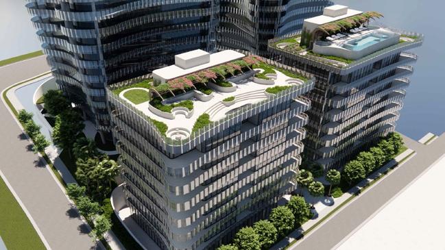 Artist impression of the next two towers of the Greenmount Residences development proposed by Sahba Abedian. Picture: Supplied