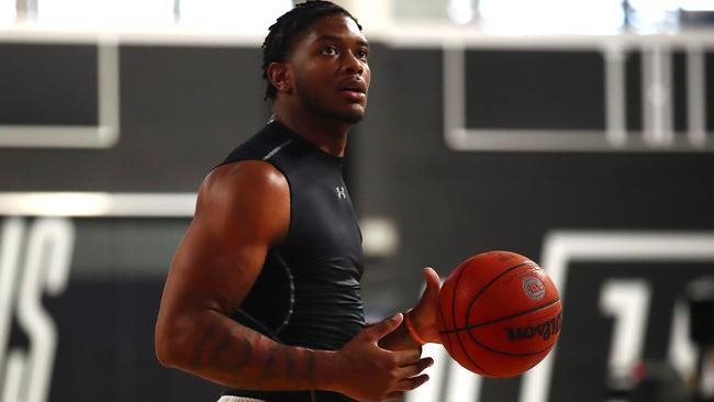 BRISBANE, AUSTRALIA – FEBRUARY 15: Cameron Oliver of the Taipans warms up before the round 20 NBL match between the Brisbane Bullets and the Cairns Taipans at Nissan Arena on February 15, 2020 in Brisbane, Australia. (Photo by Jono Searle/Getty Images)