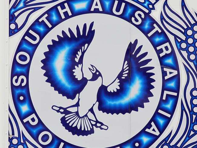 South Australia Police logo on the side of a Police truck, for possible use in the future. Stock photo. Body found at Shephard Road, Aldinga Beach. Picture: Stephen Laffer