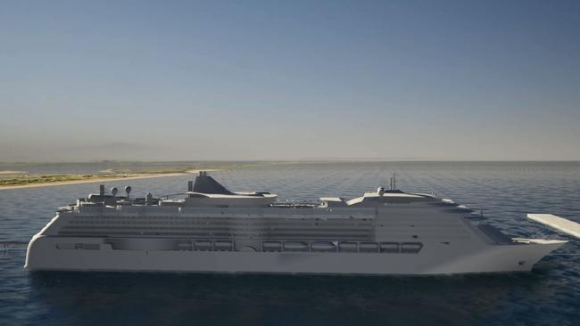 The proposed offshore Gold Coast cruise ship terminal. Photo: Supplied