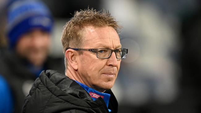 North Melbourne’s horror loss to Geelong didn’t do David Noble’s chances of survival any favours. Picture: Getty Images.