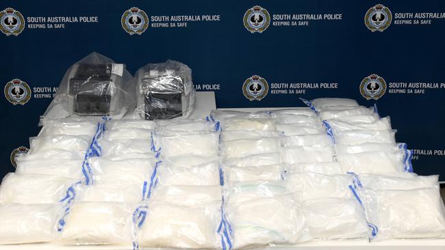 50kg of methamphetamine was allegedly found by police Picture: Naomi Jellicoe