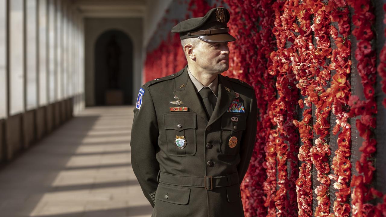 US Indo-Pacific Command’s Director for Logistics and Engineering, Brigadier General Jered Helwig visiting the Australian War Memorial ahead of base tours. Picture: Defence