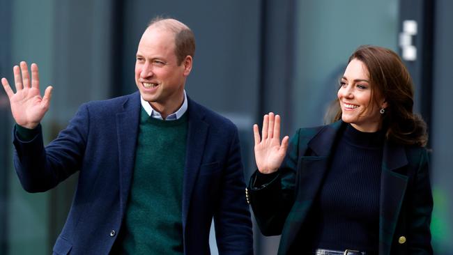 William and Kate arrive at the Royal Liverpool University Hospital on Thursday. Picture: Getty Images