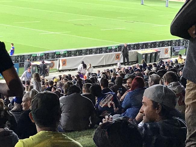 Twitter pictures of the crowd attending Sunshine Coast Stadium for this afternoon's game between Melbourne Storm and Newcastle Knights Picture Twitter @HullKiwi