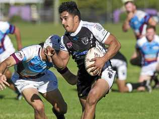 ANZAC CLASH: Oakey Bears player Hayden Edmonds takes on the Goondiwindi Boars line in a match earlier this season. The Bears travel to Pittsworth today to face the Danes. Picture: Kevin Farmer