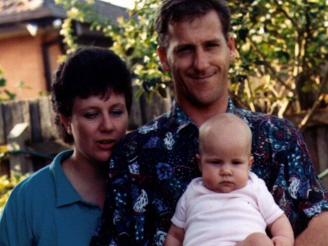 Kathleen and Craig Folbigg with their baby Sarah who died in 1993.