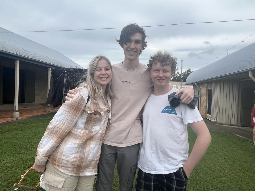 Stephanie Wright, Jensen Suter and Mitchell Gordon have a ball at the Fraser Coast Show.