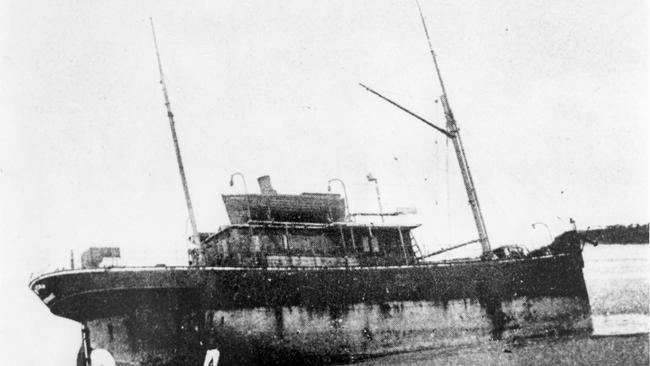 The stranded SS Dicky, was washed ashore onto a beach which was later named Dicky Beach, after the ship had been caught in the tail of a cyclone, on February 4,1893.