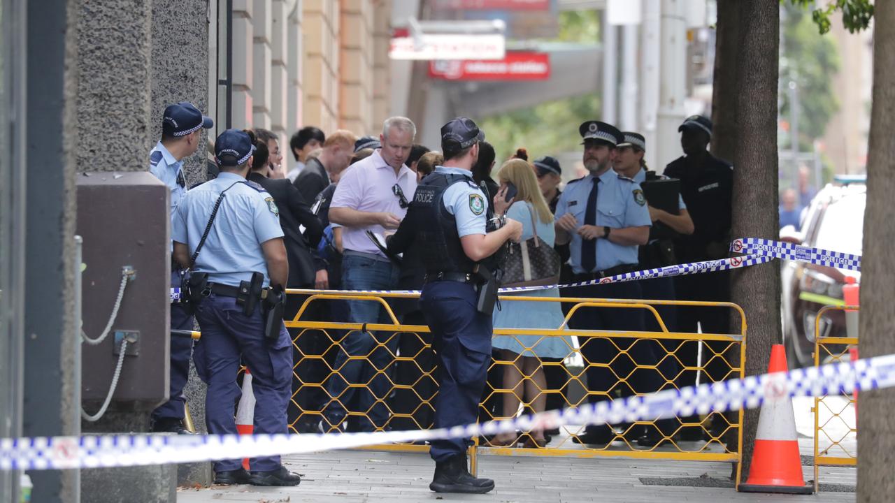 Emergency services were called to the building on Castlereagh Street in the Sydney CBD. Picture: NCA NewsWire/Christian Gilles