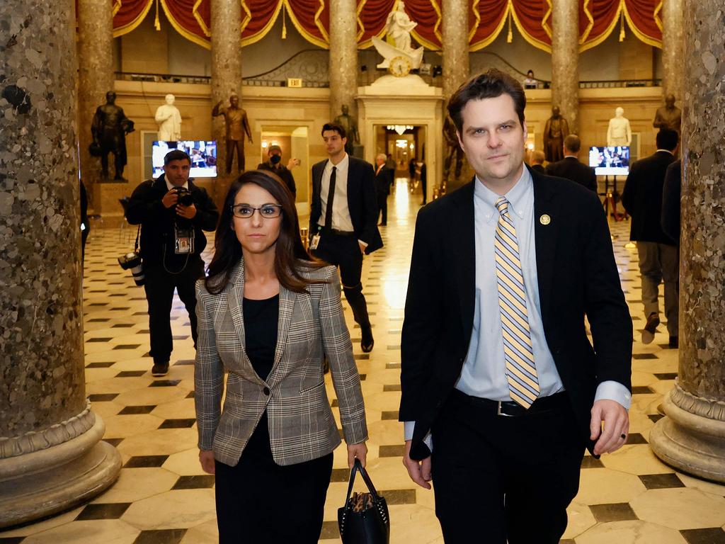 Matt Gaetz, with colleague Lauren Boebert, has asked Joe Biden to “blow up TikTok”. Picture: Getty Images/AFP