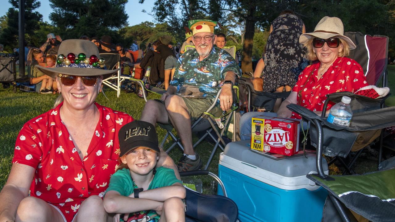 (From left) Kirsten Douglas-Robinson, Luca Douglas-Robinson, Steven Douglas and Marilyn Douglas. Triple M Mayoral Carols by Candlelight. Sunday 8th December, 2024. Picture: Nev Madsen.