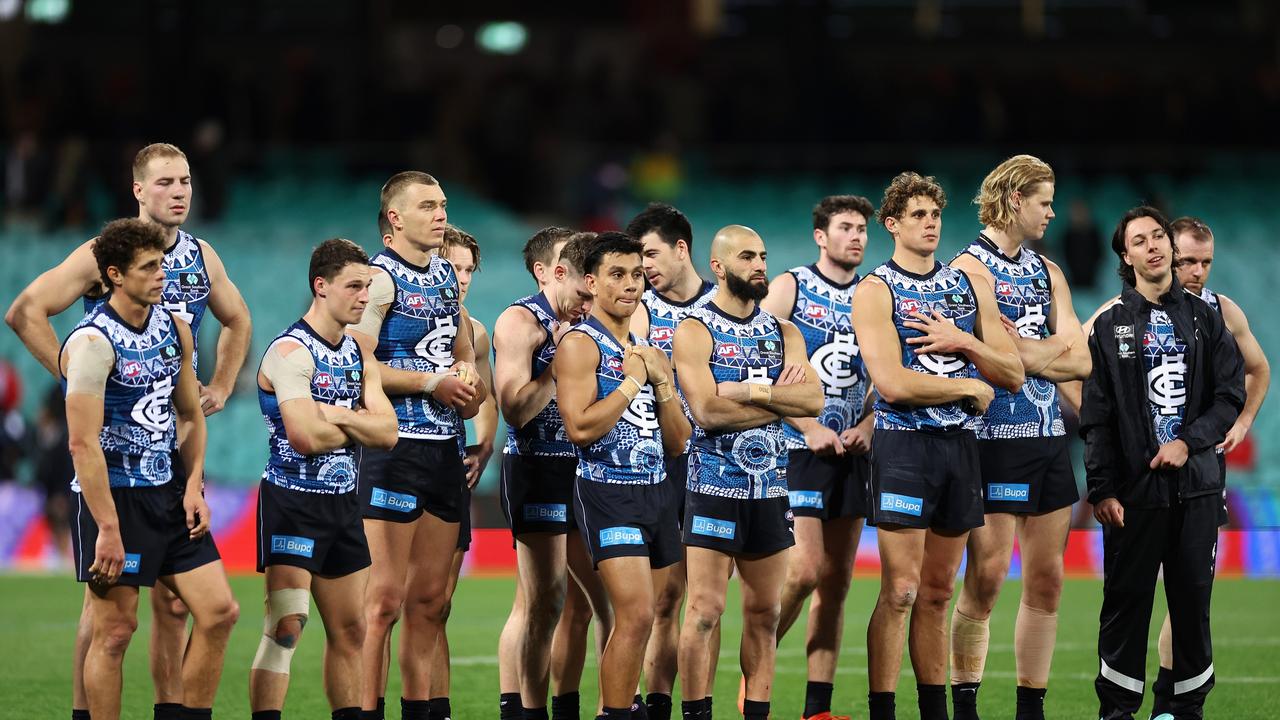 Carlton is in a bad way. Photo by Cameron Spencer/Getty Images.