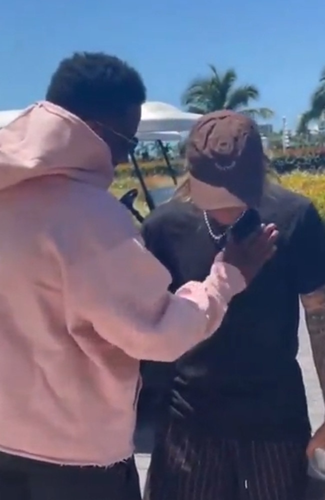 Fans believe Diddy is checking Justin Bieber for a police wire in this resurfaced video.