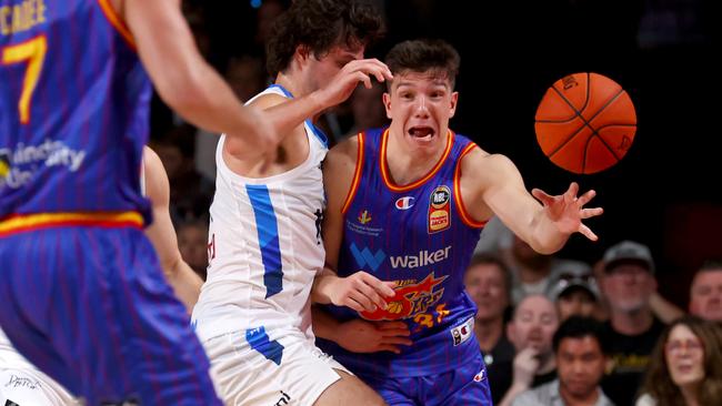 Dejan Vasiljevic during his 30-point game which helped his side produce the upset of the season over Melbourne United. Picture: Kelly Barnes/Getty Images.