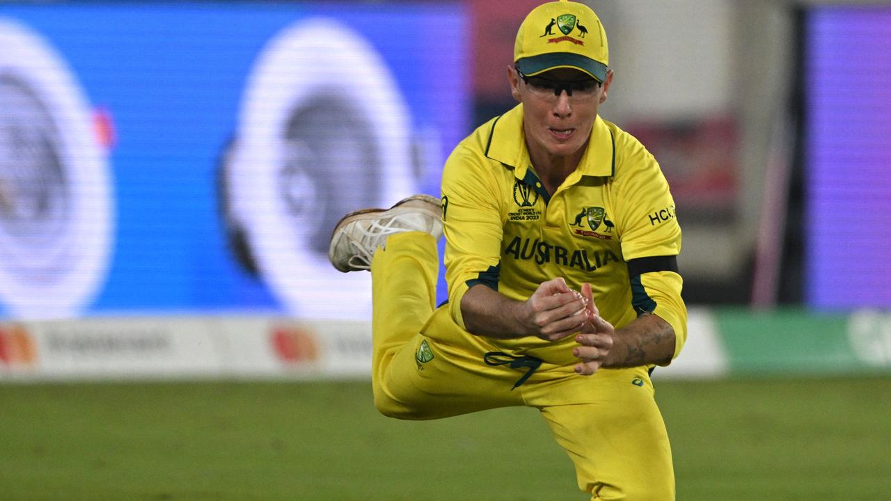 Zampa also took an incredible outfield catch. Picture: AFP Images