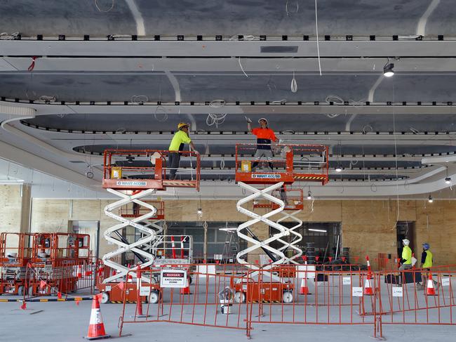 The Casino gaming floor being worked on. Picture: Sam Ruttyn