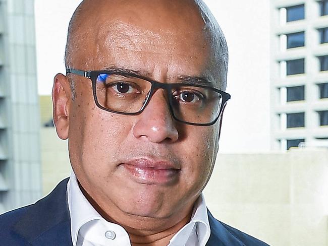 Sanjeev Gupta poses in his city office on the 10th floor of the EY  building in Adelaide Tuesday,October,22,2024.Picture Mark Brake