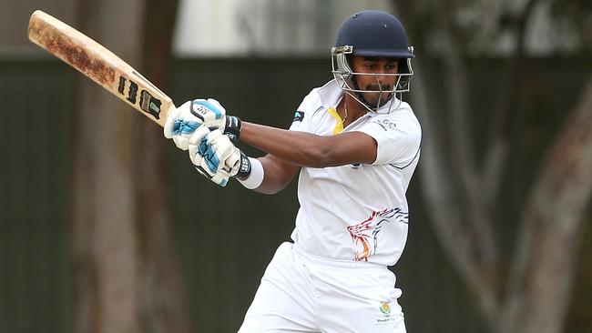 Hashan Wanasekara in action for Deer Park. Picture: Hamish Blair