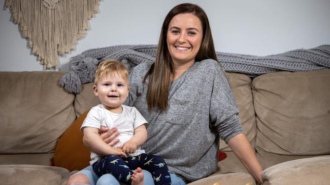 Krystal Mackintosh and her husband Neil say any conversation about more children would include the current cost of living. Picture: NCA NewsWire / Emma Brasier