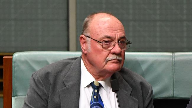 Liberal Member for Leichhardt Warren Entsch during Question Time in the House of Representatives at Parliament House in Canberra, Wednesday, February 13, 2019. (AAP Image/Mick Tsikas) NO ARCHIVING