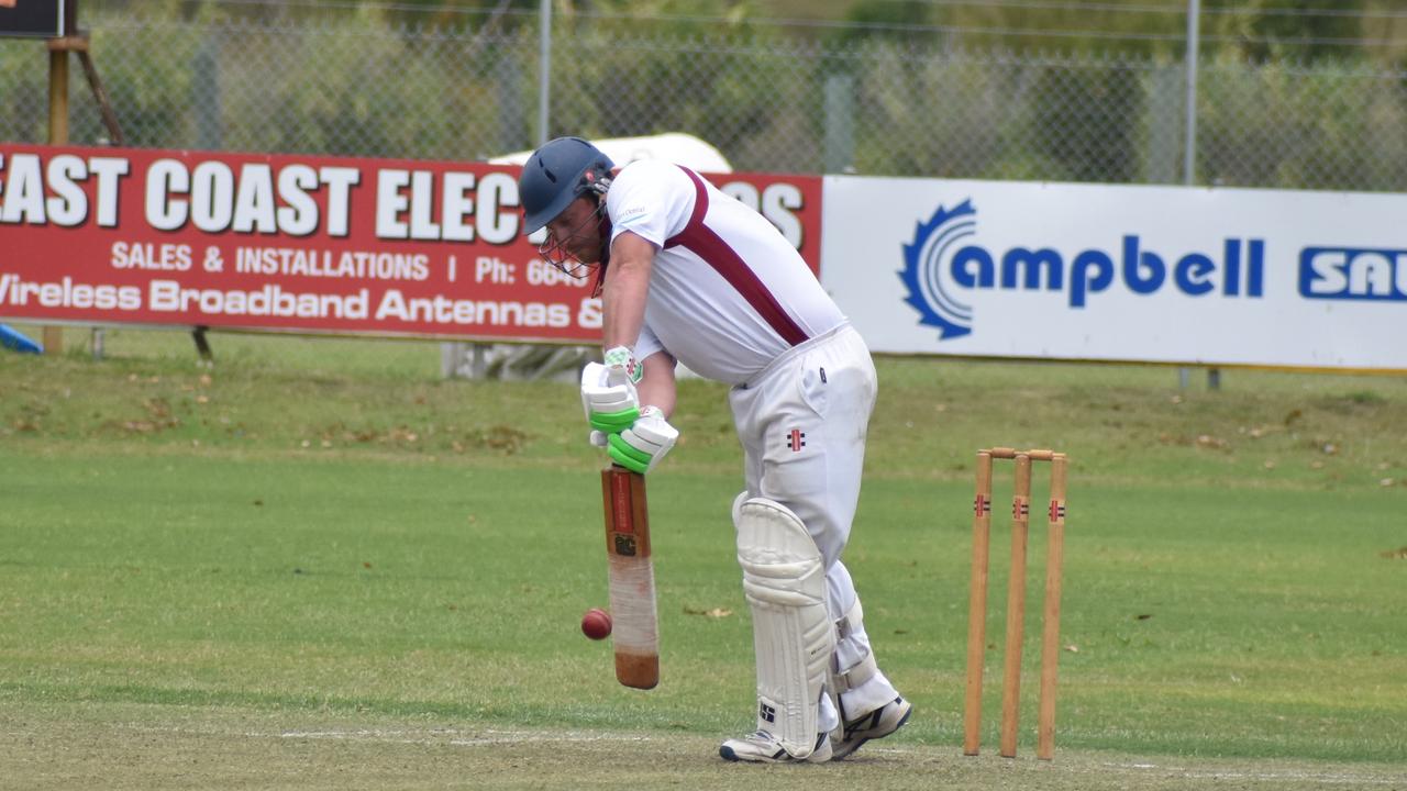 CRCA batter Rohan Hackett digs out a full ball from Northern Districts in their NCCC Premier League clash on December 6, 2020.