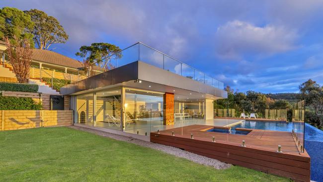 The pool area of the luxury Springfield house.