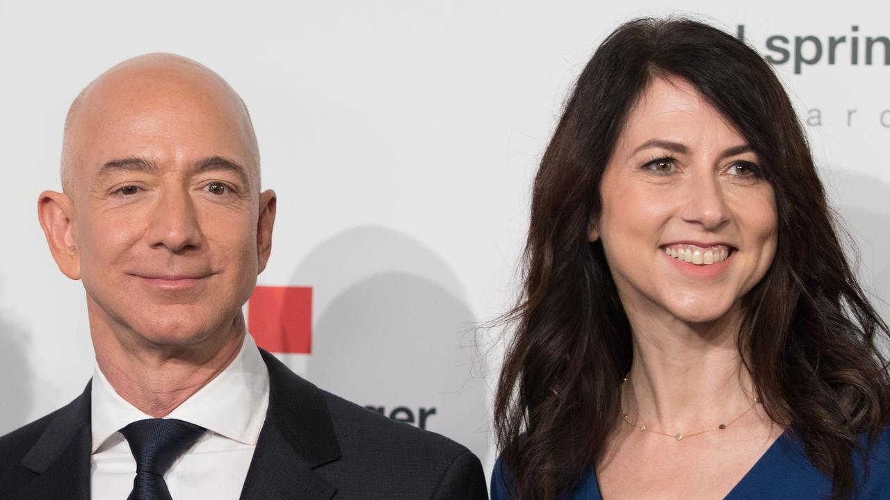 Bezos met his ex-wife MacKenzie when they worked together on Wall Street. Picture: Jorg Carstensen/AFP