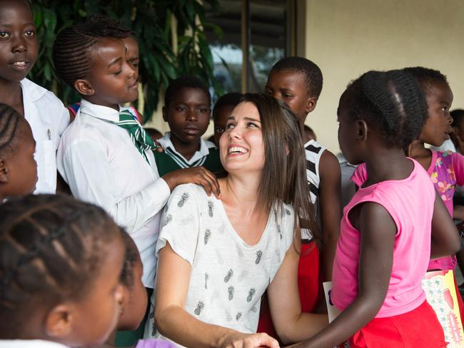 Heather Maltman at a South African orphanage in a break from shooting I'm A Celebrity ... Get Me Out Of Here! Picture: Benjamin Stavert