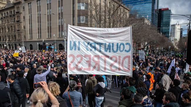 Thousands marched at the so-called ‘freedom’ rally in Melbourne. Picture: Sarah Matray / NCA NewsWire