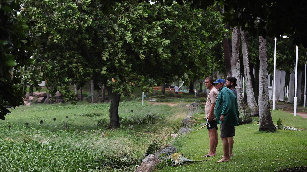 Townsville locals woke early to inspect the damage along The Strand left from TC Kirrily that hit overnight. Pics Adam Head