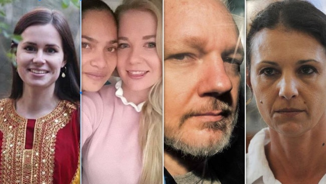 Dr Kylie Moore-Gilbert, Cassandra Sainsbury, Julian Assange, Sara Connor