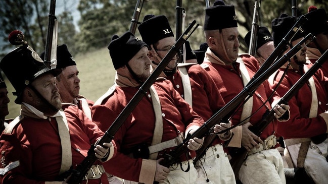 A re-enactment of the Eureka Stockade at Gledswood Homestead. Picture: Scott Mills