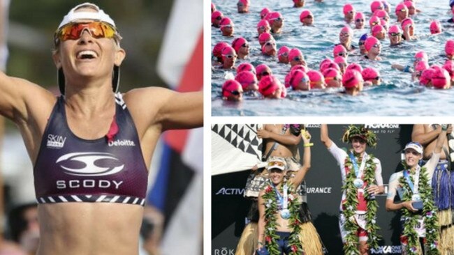 Sarah Crowley crashed during the Hawaii ironman triathlon but still won a bronze medal.