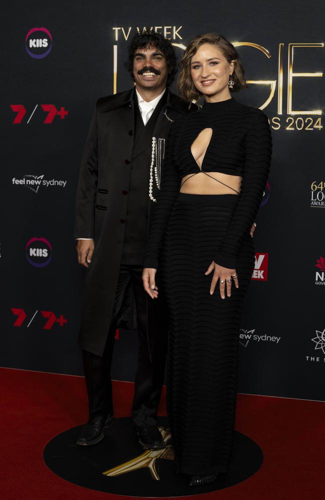 Tony Armstrong and Rona Glynn-McDonald pose for a photo on the red carpet at the TV Week Logie Awards. Picture:NewsWire / Monique Harmer