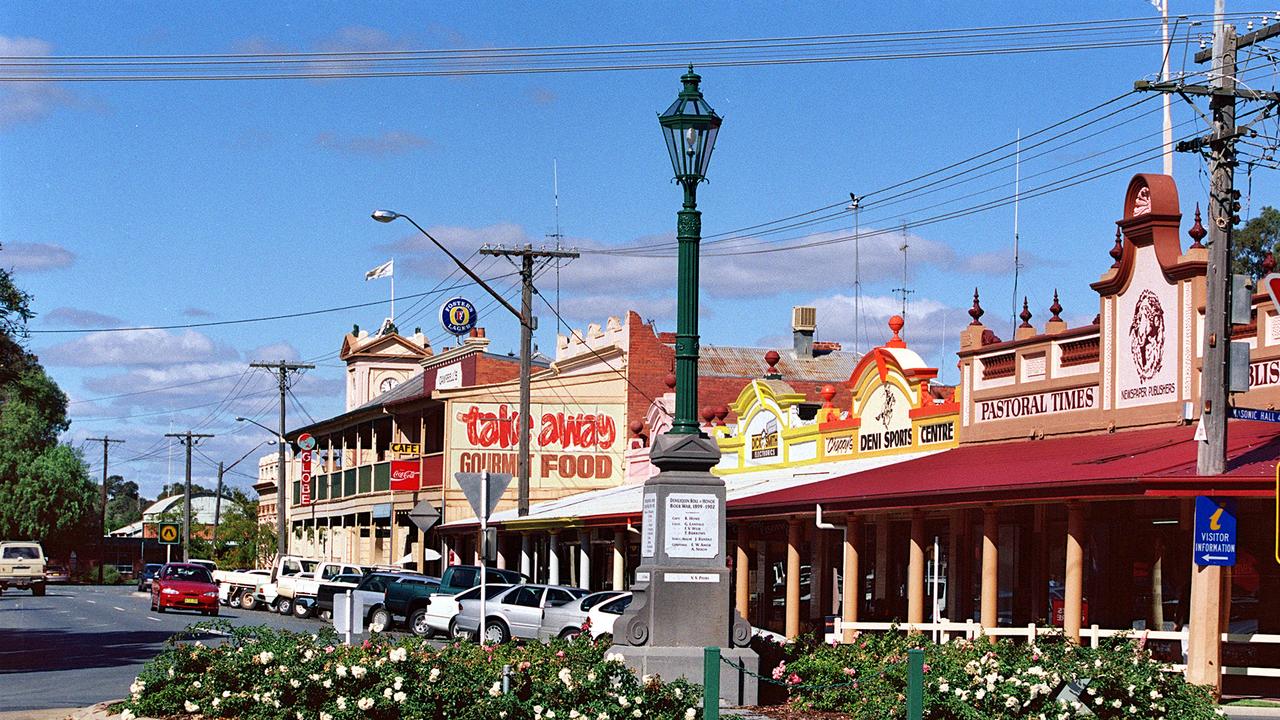 City-dwellers are urged to consider life in a regional town like Deniliquin, pictured, near the NSW and Victorian border.