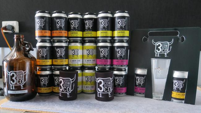 A variety of products on offer from Three Legged Cow Brewing.