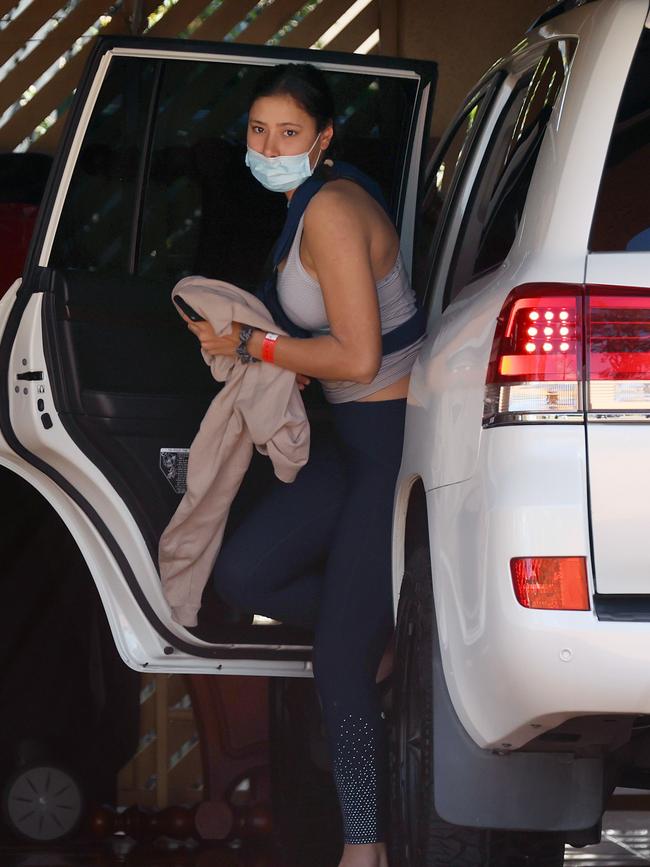 Kefu's daughter returning to their property following a home invasion earlier this week. Picture: Tara Croser