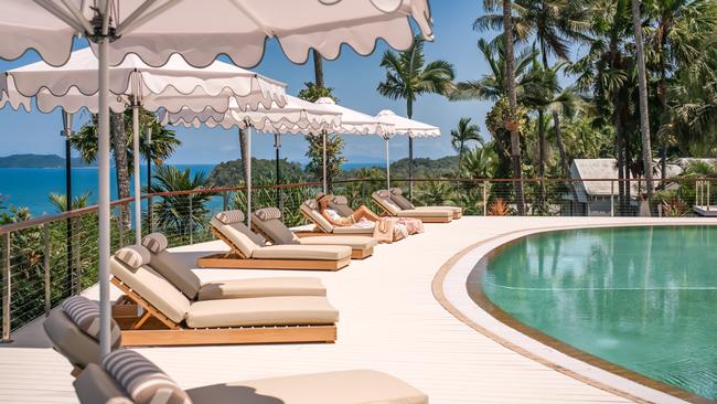 The pool deck at The Elandra at Mission Beach.