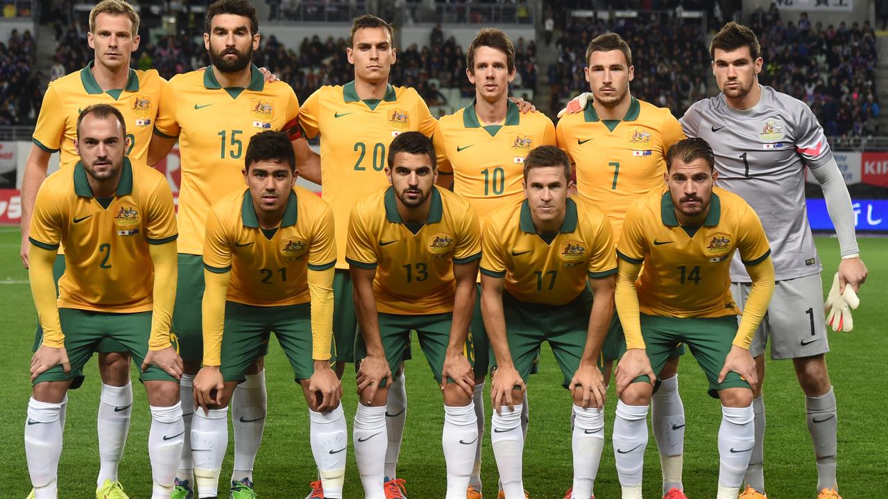 OSAKA, JAPAN - NOVEMBER 18: Players of Australia pose for a team photograph during the international friendly match between Japan and Australia at Nagai Stadium on November 18, 2014 in Osaka, Japan. (Photo by Kaz Photography/Getty Images)