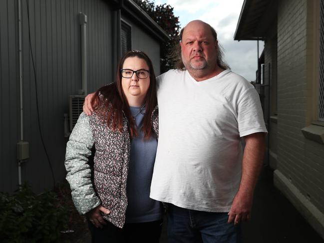 Chantelle Lockett, the mother of the patient, with Craig Lockett, the uncle of the patient, are unhappy with the process of care for mental health patients at the Royal Hobart Hospital. Picture: Nikki Davis-Jones