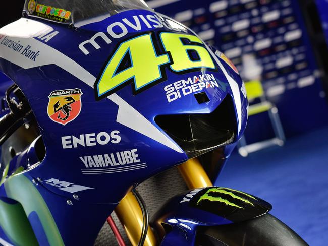 The 2015 Yamaha YZR-M1 MotoGP bike.