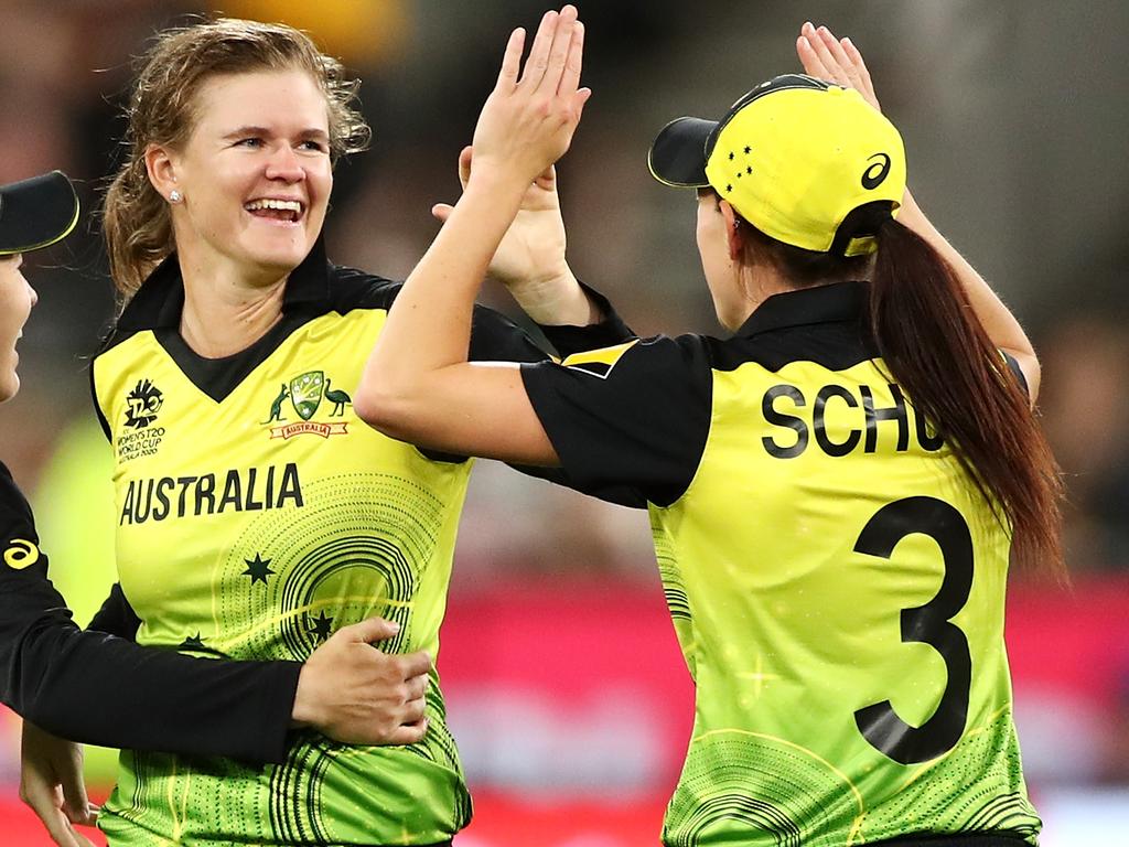 Jonassen (L) and Schutt (R) will miss Australia’s series with India. Picture: Cameron Spencer/Getty Images