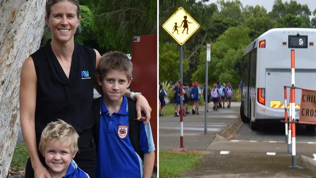 Mum Kahlina Steele says she may have to move her family if the state government did not take action to build a new high school in the Greater Airlie Beach area. Picture: Estelle Sanchez