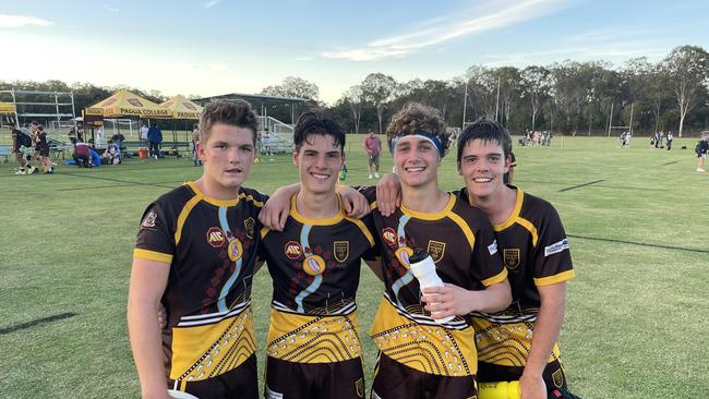 Padua College celebrates the 26-15 win over Ashgrove.