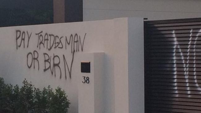 The Broadbeach Waters house which was sprayed with graffiti. Photo: Supplied