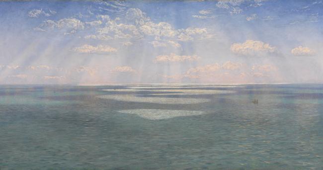 The British Channel Seen from the Dorsetshire Cliffs, 1871, John Brett. Picture: Tate