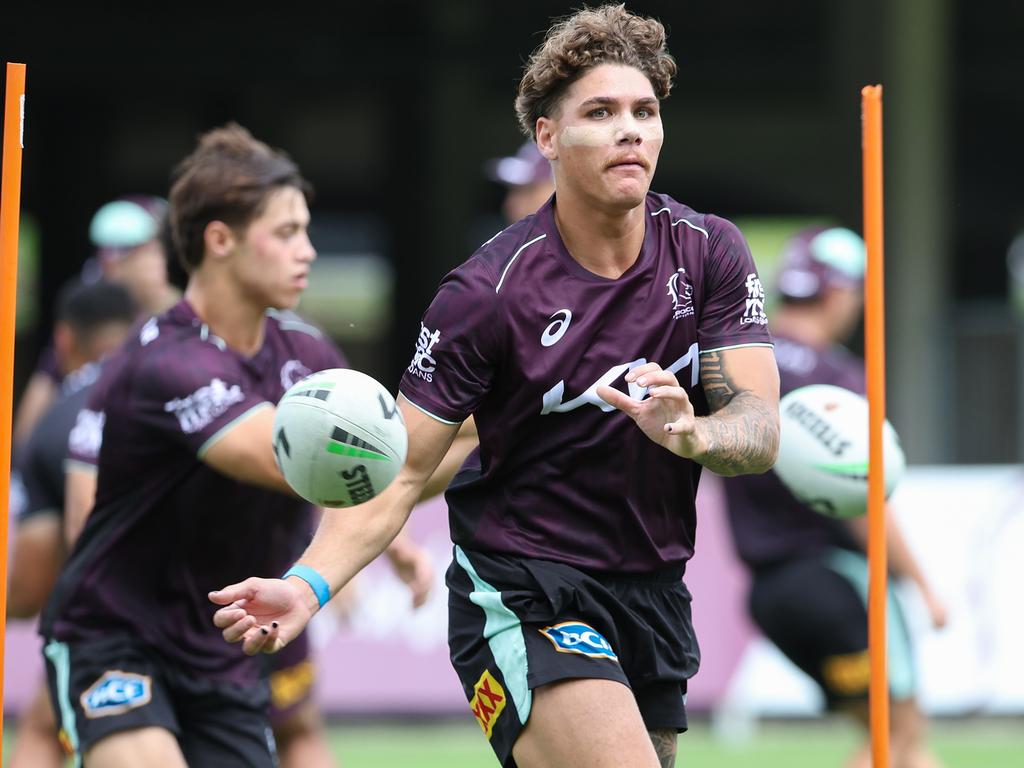 Reece Walsh and the Brisbane Broncos main squad players return to training at Red Hill. Pics Adam Head