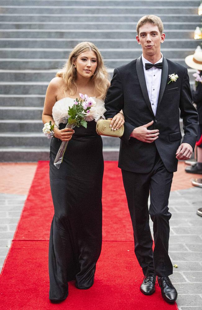 Sophia Croft and partner Alistair McKay arrive at The Glennie School formal at Picnic Point, Thursday, September 12, 2024. Picture: Kevin Farmer